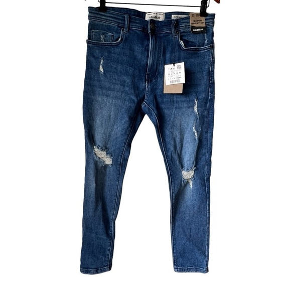 Men'sDenim PULL&BEAR rippedmade in Bangladeshskinny USA 34